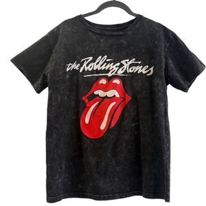 Rolling Stones Tongue Logo Mineral Wash Graphic T‑Shirt Vintage Style Medium